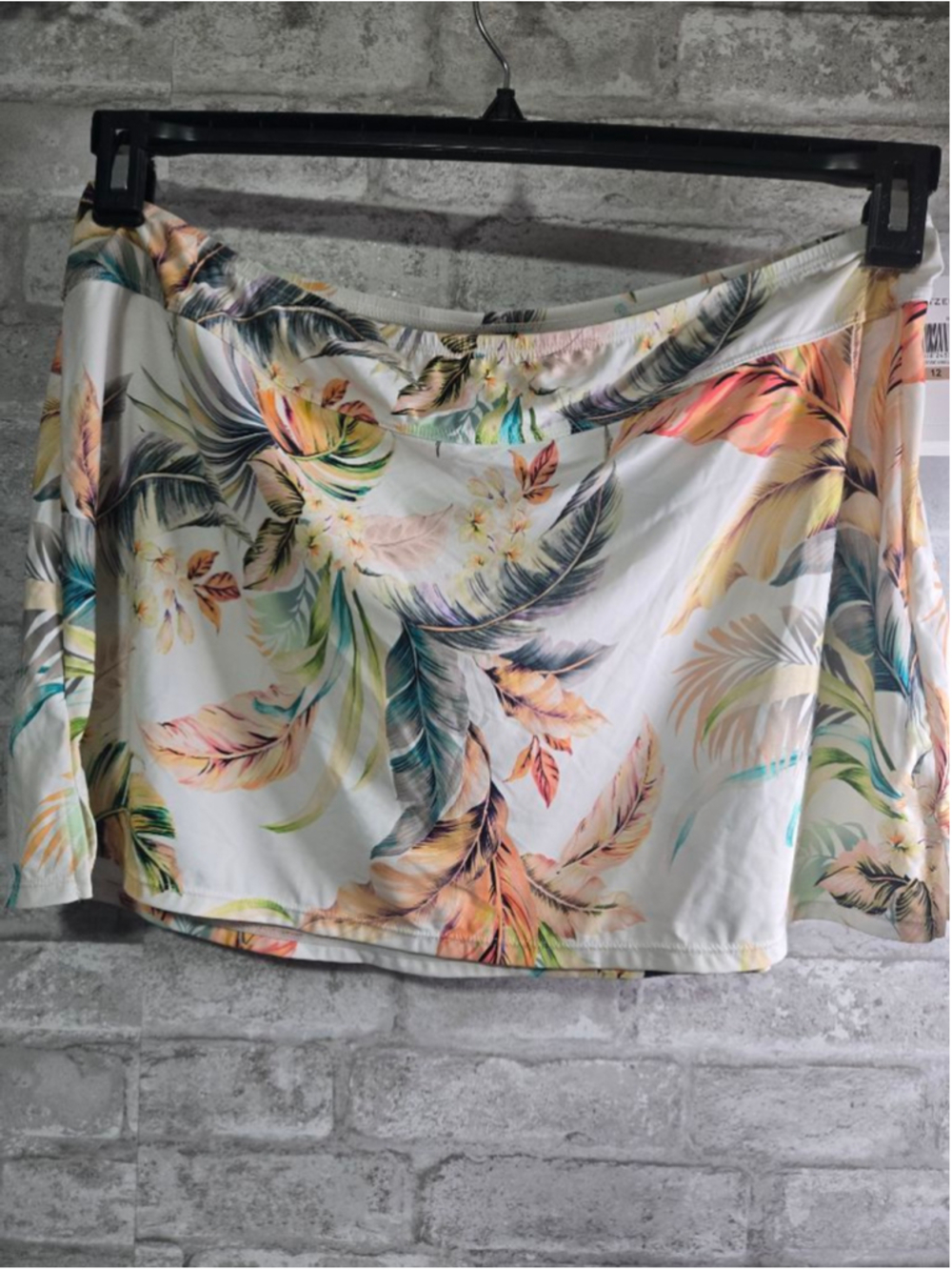 Women's JANTZEN White Multicolor Floral Swim Skirt Coverup Size 12